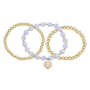 Believe by Brilliance 14KT Gold Flash Plated Bracelet Set